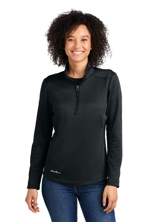 Eddie Bauer ® Women's Smooth Mid Layer Fleece 1/2-Zip EB2370 — Black