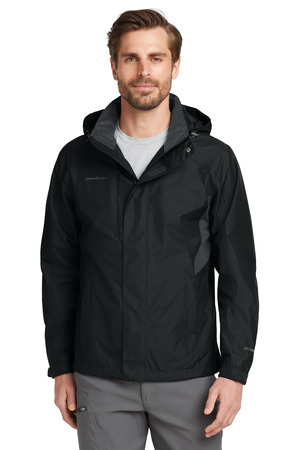 Eddie Bauer ® Rain Jacket. EB550 — Black/ Steel Grey
