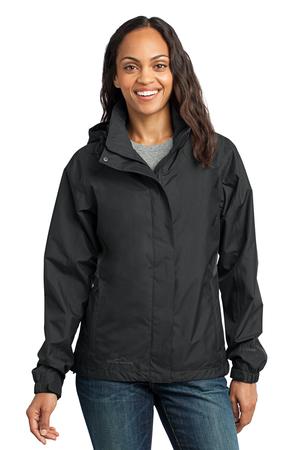 Eddie Bauer ® Women's Rain Jacket. EB551 — Black/ Steel Grey