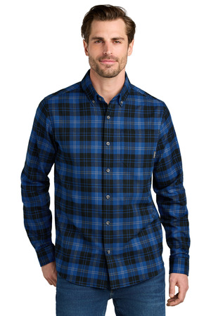 Eddie Bauer ® Long Sleeve Favorite Flannel Plaid Shirt EB610 — Cobalt Tartan