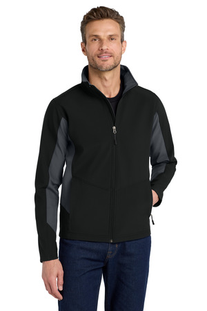 Port Authority ® Core Colorblock Soft Shell Jacket. J318 — Black/ Battleship Grey