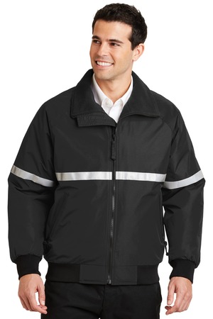 Port Authority ® Challenger™ Jacket with Reflective Taping J754R — True Black/ True Black/ Reflective
