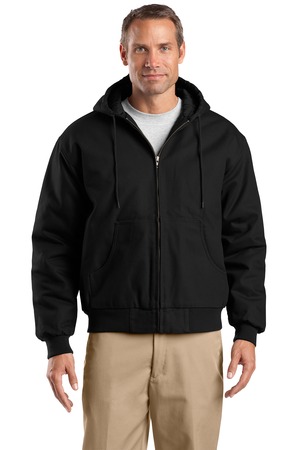 CornerStone ® Tall Duck Cloth Hooded Work Jacket. TLJ763H — Black