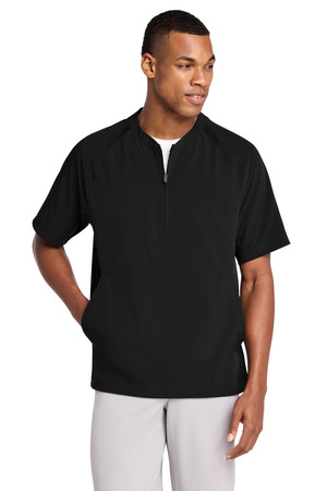 Sport-Tek ® Repeat 1/2-Zip Short Sleeve Jacket JST489 — Black