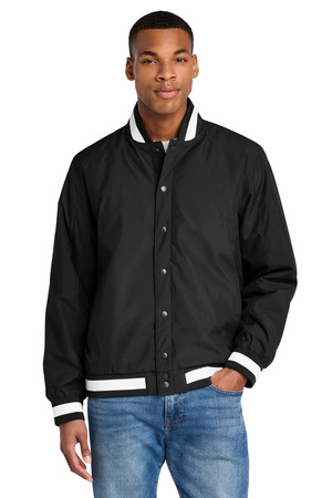 Sport-Tek ® Insulated Varsity Jacket JST58 — Black