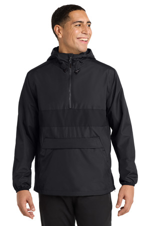 Sport-Tek ® Zipped Pocket Anorak. JST65 — Black/ Black