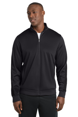 Sport-Tek ® Tricot Sleeve Stripe Track Jacket. JST94 — Black/ Black
