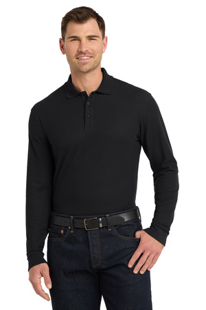 Port Authority ® Long Sleeve Core Classic Pique Polo. K100LS — Deep Black
