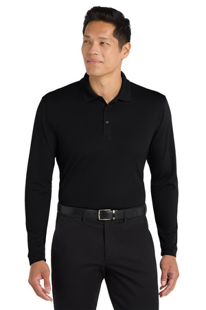 Port Authority ® Dry Zone ® UV Micro-Mesh Long Sleeve Polo K110LS — Deep Black