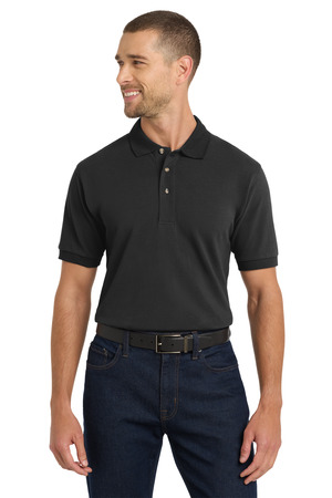 Port Authority ® Heavyweight Cotton Pique Polo. K420 — Black