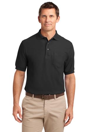 Port Authority ® Silk Touch™ Polo with Pocket. K500P — Black