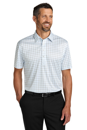 Port Authority ® Shirt Collar Polo K700 — Black/ Carolina Blue Check