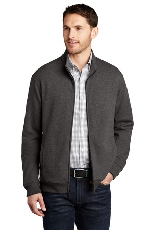 Port Authority ® Interlock Full-Zip. K809 — Charcoal Heather/ Medium Heather Grey