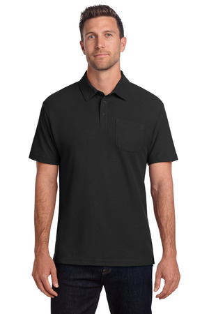 Port Authority ® C-FREE ® Cotton Blend Pique Pocket Polo K868 — Black