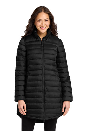 Port Authority ® Women's Horizon Puffy Long Jacket L365 — Deep Black