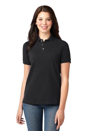 Port Authority ® Women's Heavyweight Cotton Pique Polo. L420 — Black