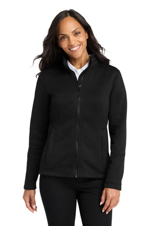 Port Authority ® Women's Arc Sweater Fleece Jacket L428 — Deep Black