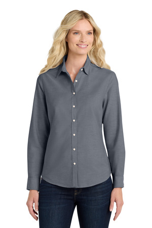 Port Authority ® Women's SuperPro ™ Oxford Shirt. L658 — Black