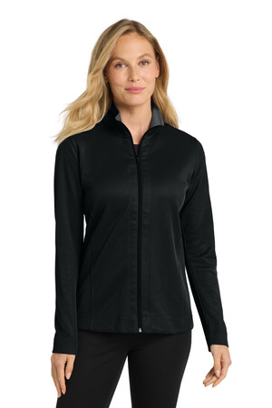 Port Authority ® Women's Vertical Texture Full-Zip Jacket. L805 — Black/ Iron Grey