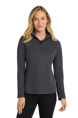 Port Authority ® Women's Pinpoint Mesh 1/2-Zip . L806 — Battleship Grey