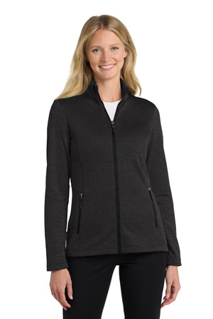 Port Authority ® Women's Collective Striated Fleece Jacket. L905 — Deep Black Heather