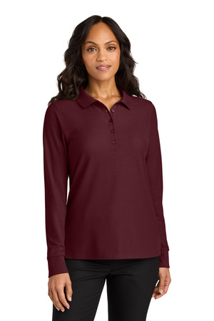 Port Authority ® Women's Wearever Signature Pique Long Sleeve Polo LK200LS — Burgundy