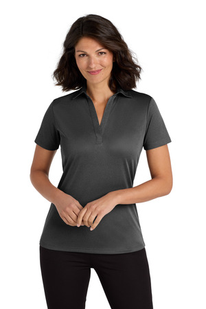 Port Authority ® Women's Heathered Silk Touch ™ Performance Polo. LK542 — Black Heather