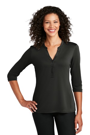 Port Authority ® Women's UV Choice Pique Henley LK750 — Black