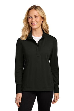 Port Authority ® Women's Fairway Stretch 1/4-Zip LK829 — Deep Black
