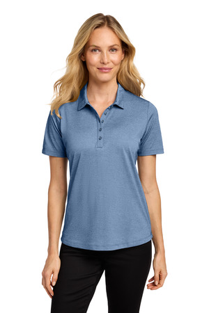 Port Authority ® Women's Fine Pique Blend Polo LK830 — Aegean Blue Heather