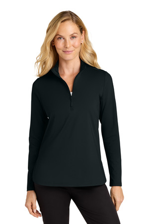 Port Authority ® Women's C-FREE ® Double Knit 1/4-Zip LK880 — Deep Black