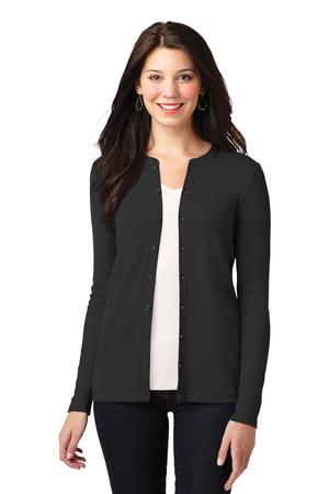 Port Authority ® Women's Concept Stretch Button-Front Cardigan. LM1008 — Black