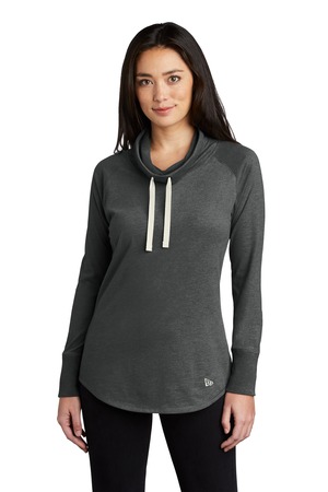 New Era ® Women's Sueded Cotton Blend Cowl Tee LNEA123 — Black Heather