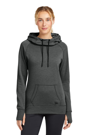 New Era ® Women's Tri-Blend Fleece Pullover Hoodie. LNEA510 — Black Heather