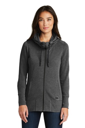 New Era ® Women's Tri-Blend Fleece Full-Zip Hoodie. LNEA511 — Black Heather
