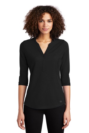 OGIO ® Women's Jewel Henley LOG104 — Blacktop