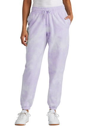 Port & Co ® Women's Beach Wash ® Cloud Tie-Dye Sweatpant LPC140P — Amethyst
