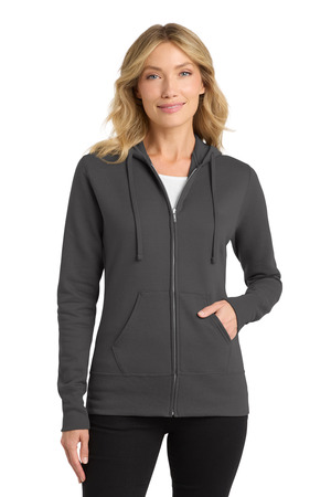 Port & Co ® Women's Core Fleece Full-Zip Hooded Sweatshirt. LPC78ZH