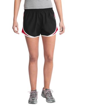 Sport-Tek ® Women's Cadence Short. LST304 — Black/ True Red/ White