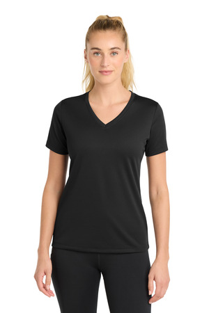 Sport-Tek ® Women's PosiCharge ® RacerMesh ® V-Neck Tee. LST340 — Black