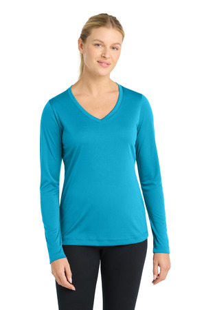 Sport-Tek ® Women's Long Sleeve PosiCharge ® Competitor™ V-Neck Tee. LST353LS — Atomic Blue
