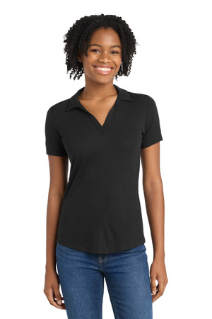 Sport-Tek ® Women's PosiCharge ® Tri-Blend Wicking Polo. LST405 — Black Triad Solid