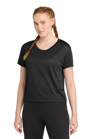 Sport-Tek ® Women's PosiCharge ® Draft Crop Tee. LST411 — Black