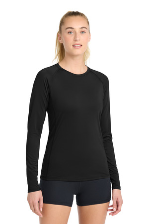 Sport-Tek ® Women's Long Sleeve Rashguard Tee. LST470LS — Black