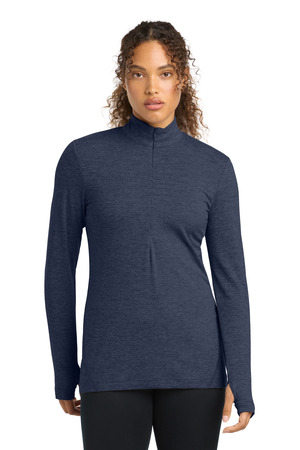 Sport-Tek ® Women's Exchange 1.5 Long Sleeve 1/2-Zip LST711 — Dark Denim Heather