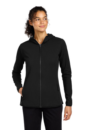 Sport-Tek ® Women's Circuit Hooded Full-Zip LST870 — Deep Black