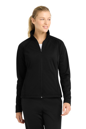 Sport-Tek ® Women's Tricot Track Jacket. LST90 — Black/ Black