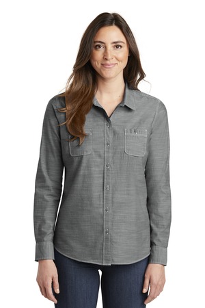 Port Authority ® Women's Slub Chambray Shirt. LW380 — Grey