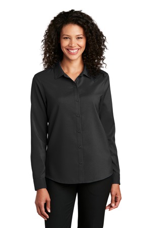 Port Authority ® Women's Long Sleeve Performance Staff Shirt LW401 — Black