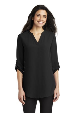 Port Authority ® Women's 3/4-Sleeve Tunic Blouse. LW701 — Black